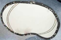 Kristall Spiegel mit Außenband aus Antikspiegel